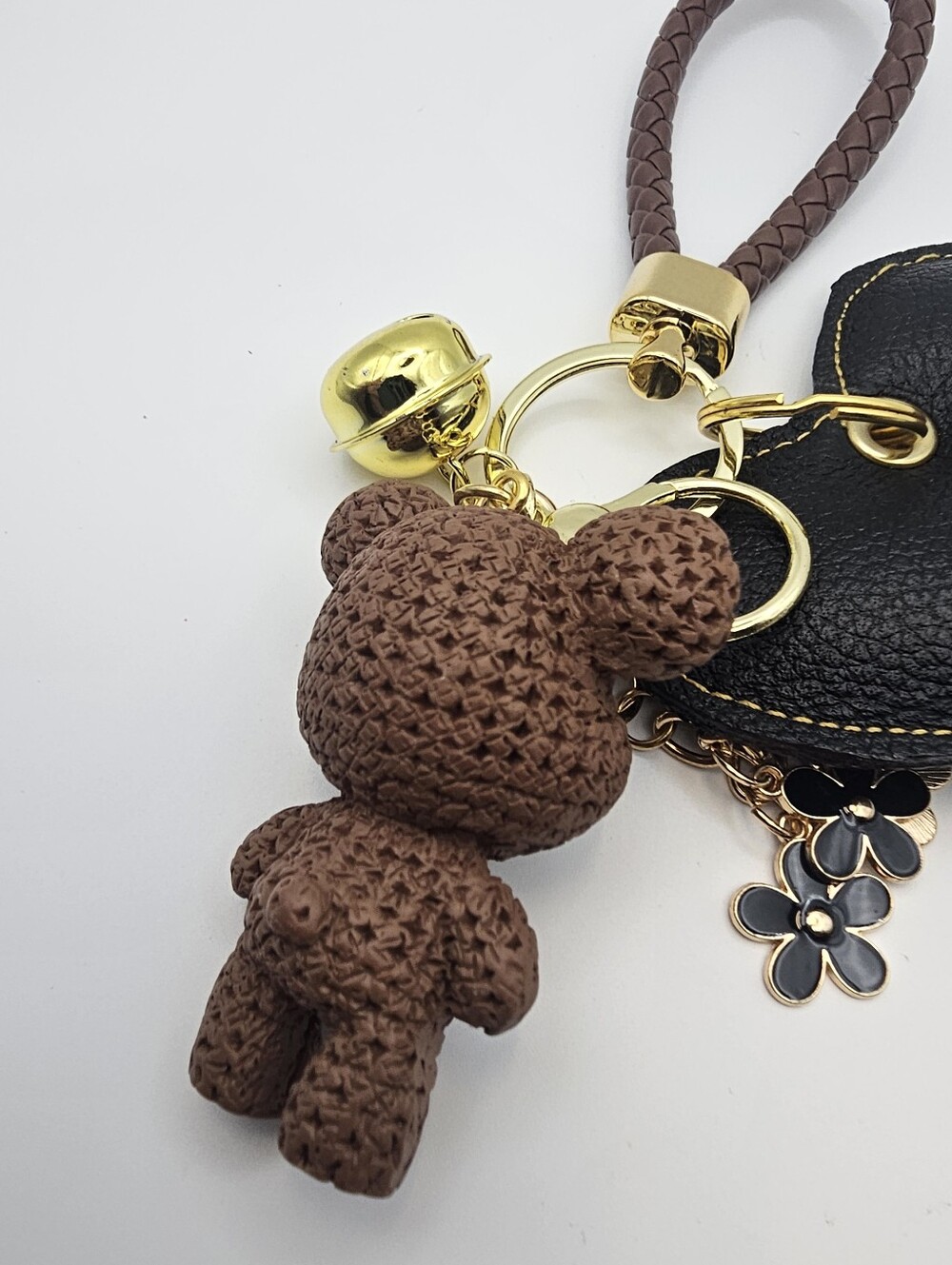 Upcycled Leather Purse Key Chain Charm - Picture 6 of 9